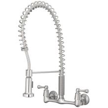 Load image into Gallery viewer, Tosca 255-K820-SS-T 2-Handle Wall-Mount Pull-Down Sprayer Kitchen Faucet in SS

