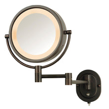 Load image into Gallery viewer, Jerdon HL65BZ 5X Halo Lighted 13 in. L x 9 in. W Wall Mount Mirror in Bronze
