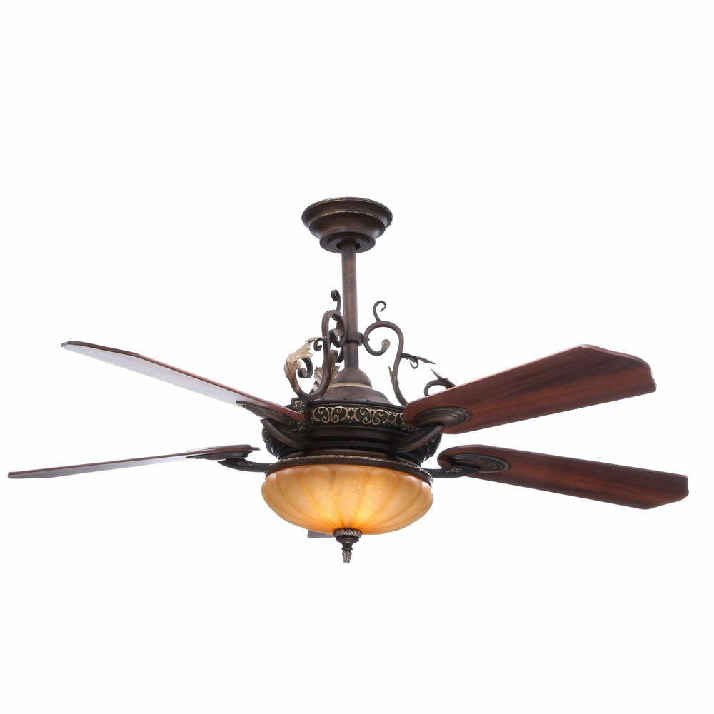 Hampton Bay 34012 Chateau 52 in. De Ville Walnut Ceiling Fan 266848