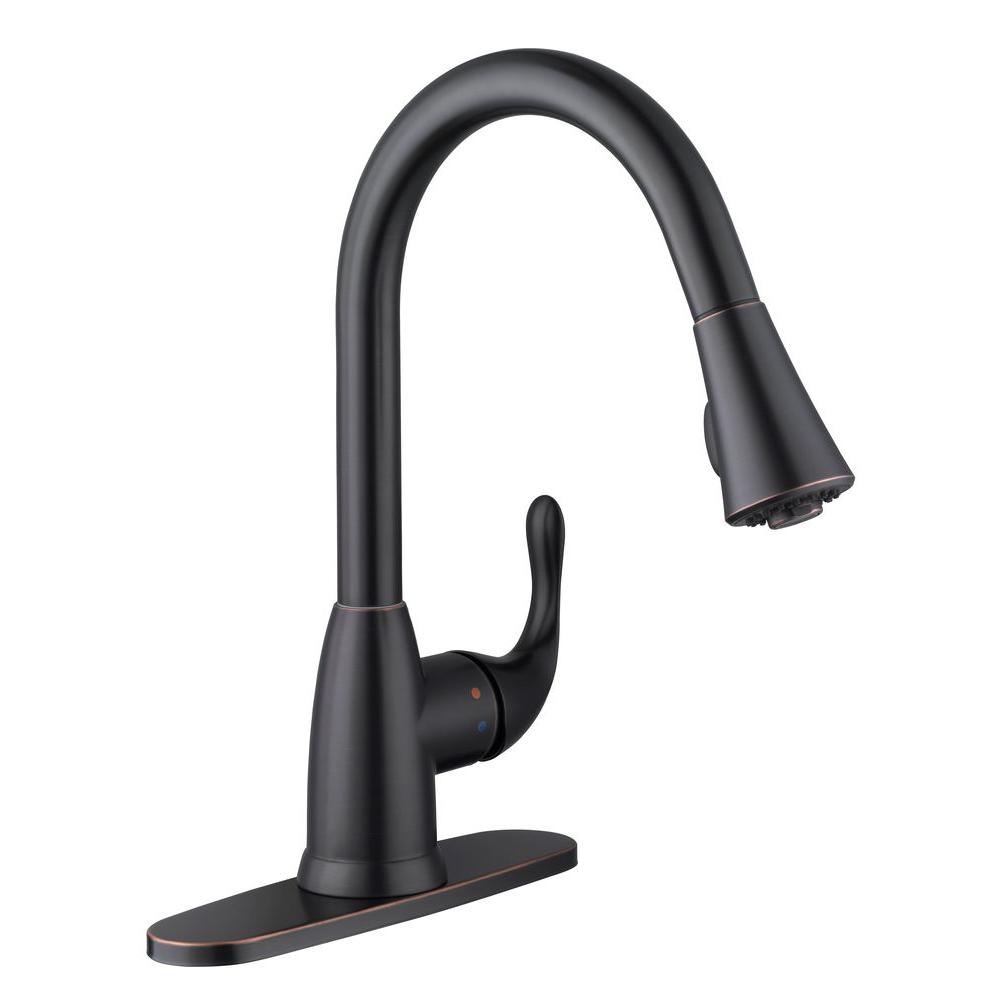 Glacier Bay 67551-0027H2 Market 1-Handle Pull-Down Spray Kitchen Faucet Bronze