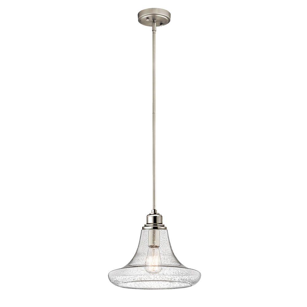 Home Decorators 16796 1-Light Satin Nickel Contemporary Mini Pendant 702988