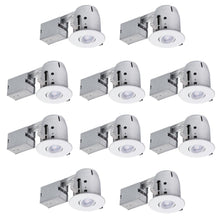 Load image into Gallery viewer, (10-pk) Globe Electric 90954 4&quot; White IC Rated Round Recessed Lighting Kit
