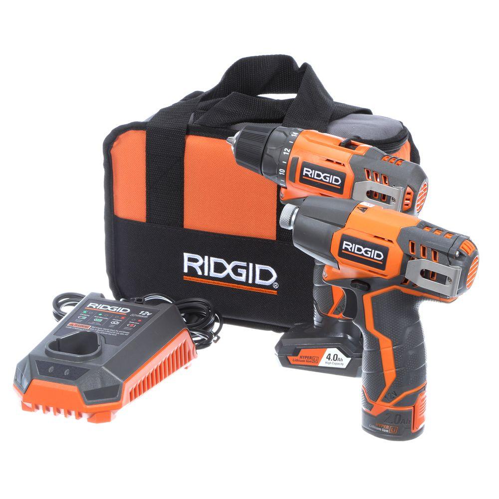 RIDGID R9000K 12V Hyper Li-Ion Drill/Driver and Impact Driver Combo Kit