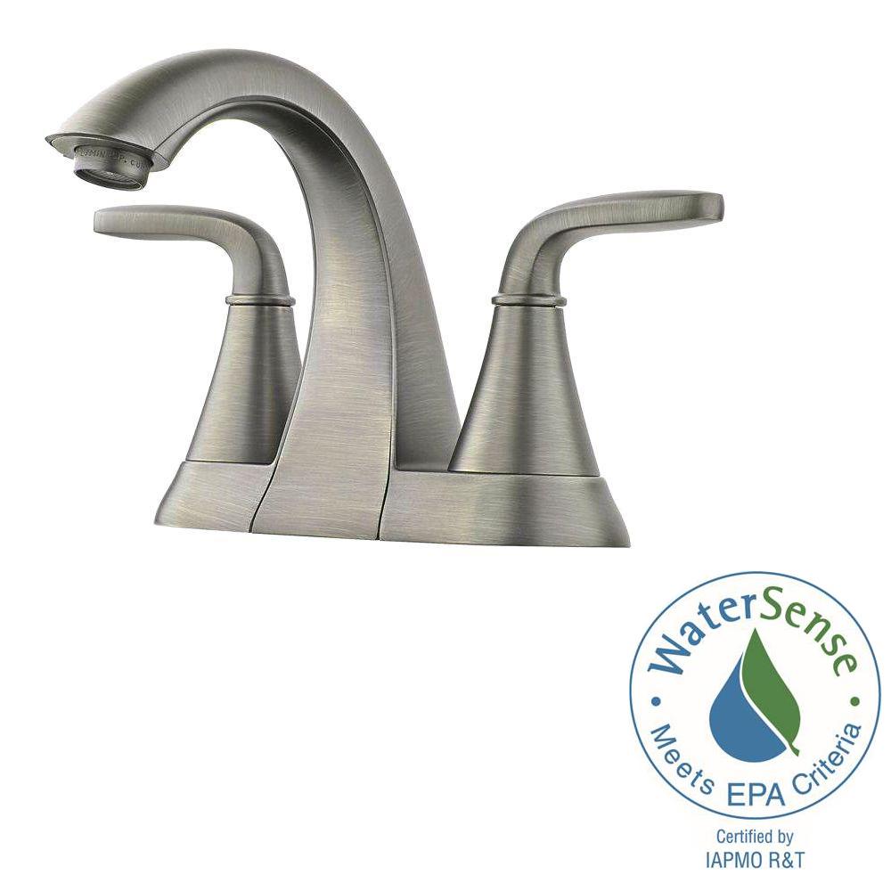 Pfister LF-048-PDSL Pasadena 4 in. Centerset 2-Handle Bathroom Faucet in Slate
