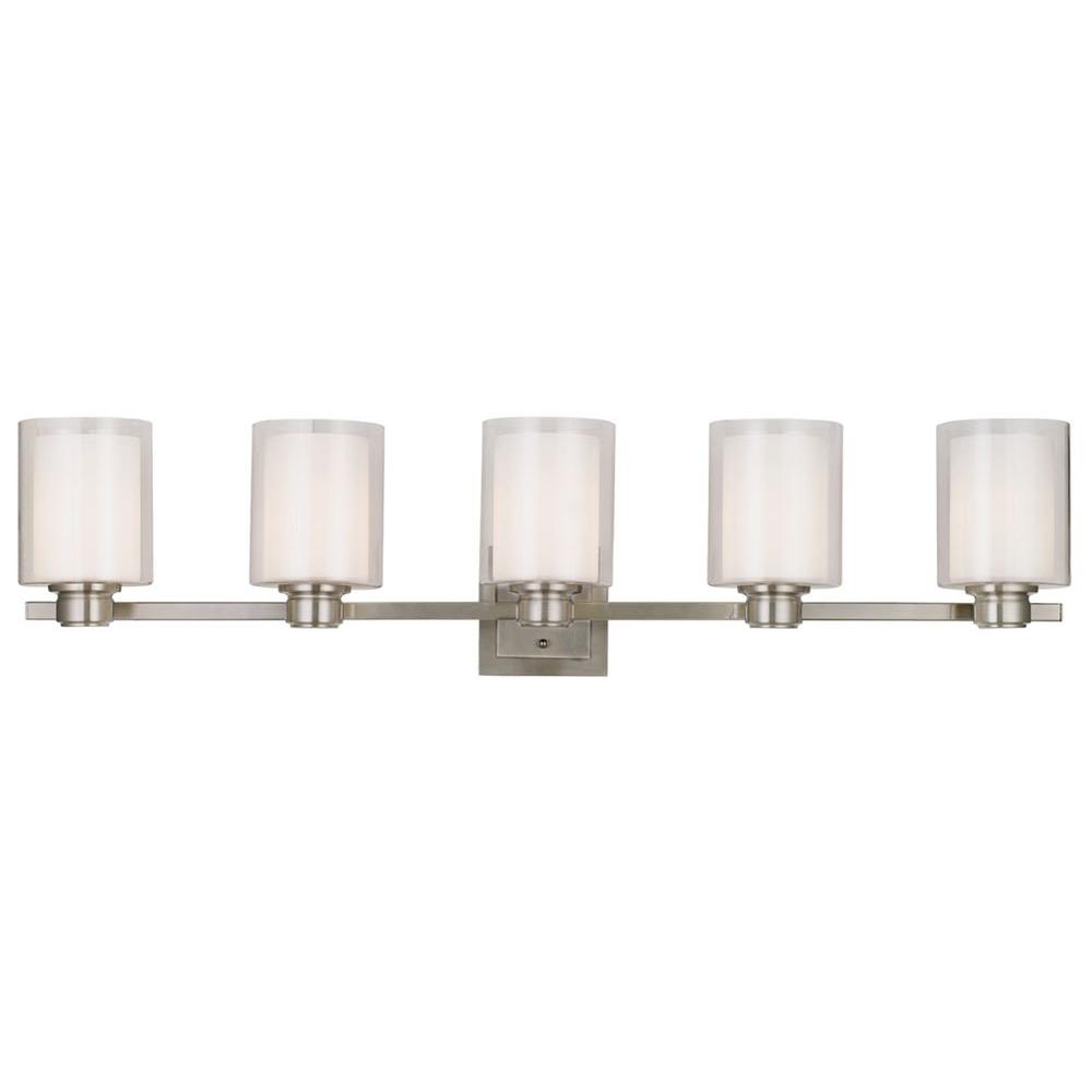 Design House 556175 Oslo 5-Light Brushed Nickel Vanity Light