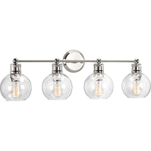 Load image into Gallery viewer, Progress Lighting P300052-104 Hansford 4-Light Polished Nickel Vanity Light
