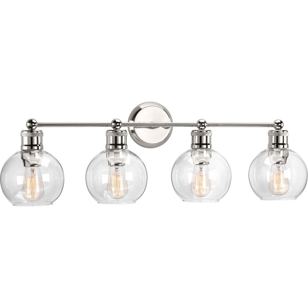 Progress Lighting P300052-104 Hansford 4-Light Polished Nickel Vanity Light