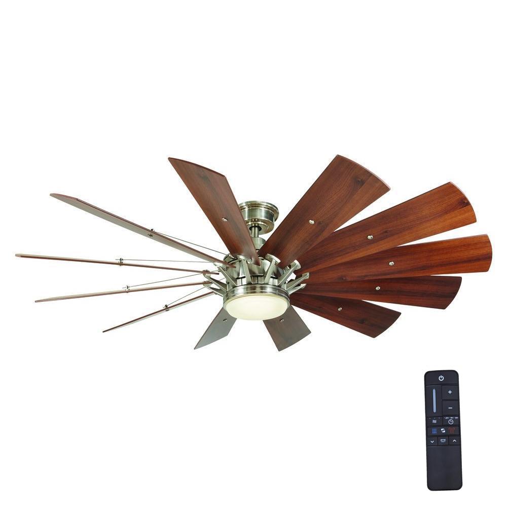 HDC YG545-BN Trudeau 60 in. LED Indoor Brushed Nickel Ceiling Fan 1001693774