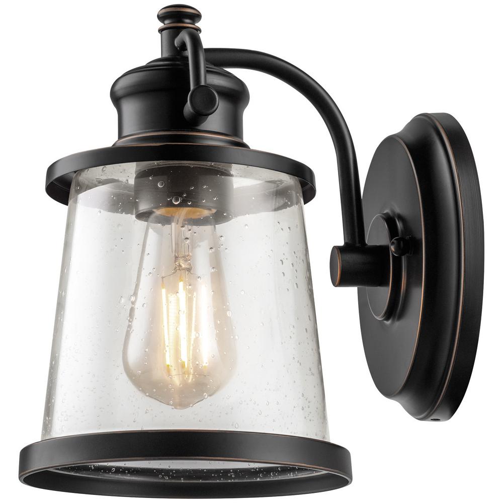 Globe Electric 44127 Charlie 1-Light Oil-Rubbed Bronze LED Outdoor Wall Sconce