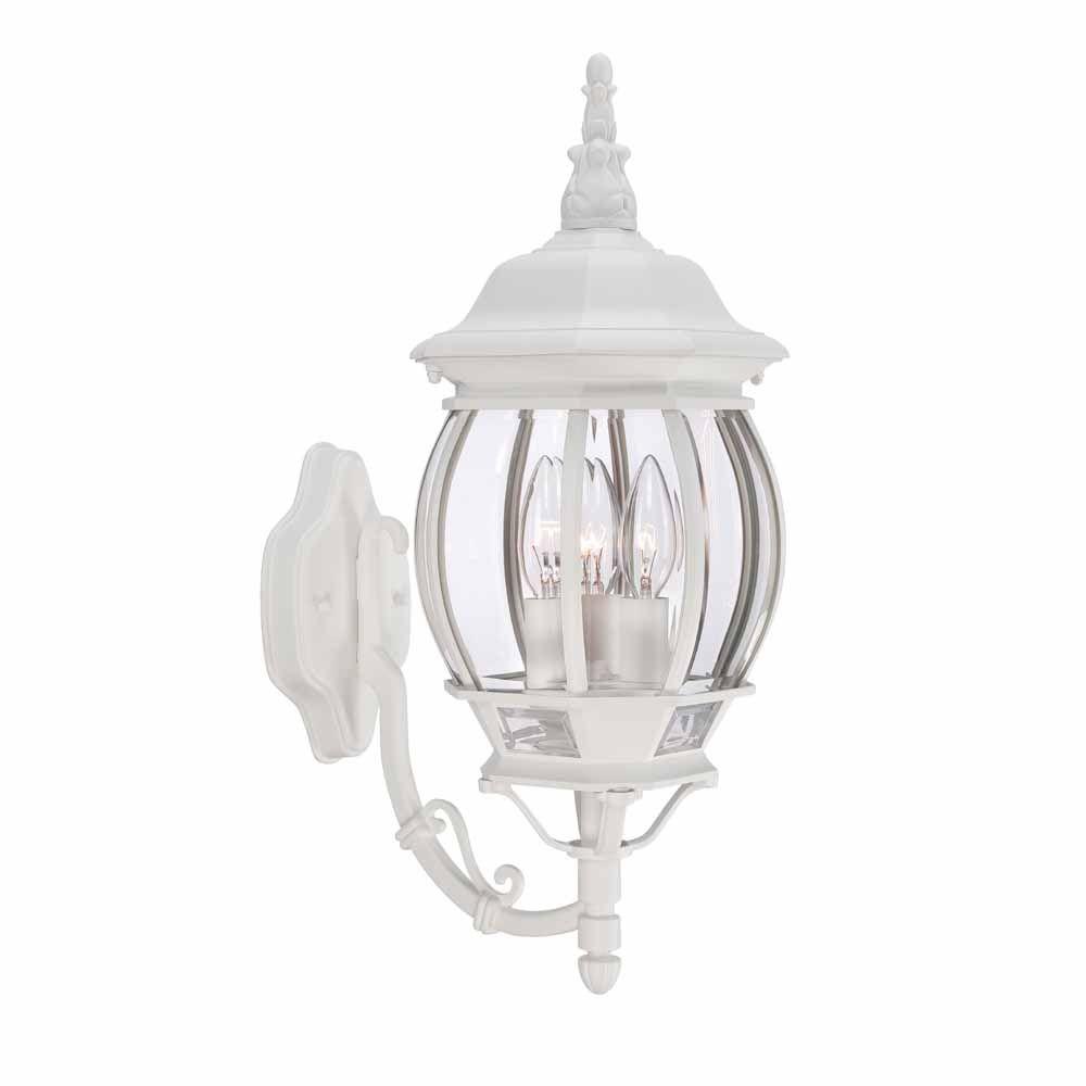 Hampton Bay HB7028-06 3-Light White Outdoor Wall Lantern 883902