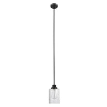 Load image into Gallery viewer, Globe Electric 60391 Annecy 1-Light Dark Bronze Pendant with Seeded Glass Shade
