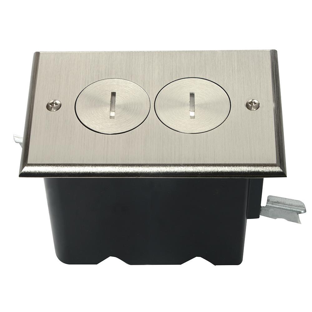 Slater Nickel 1-Gang Floor Box with Tamper-Resistant Duplex Outlet FB1TRDRN