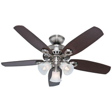 Load image into Gallery viewer, Hunter 52106 42&quot; Indoor Brushed Nickel Builder Small Room Ceiling Fan
