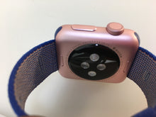 Load image into Gallery viewer, Apple Watch Sport MLCH2LL/A 38mm RG Aluminum Case Pink/Blue Woven Nylon Band
