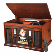 Load image into Gallery viewer, Victrola VTA-750B Nostalgic Aviator Wood 7-in-1 Bluetooth Turntable Mahogany
