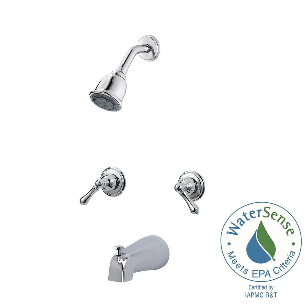 Pfister G03-82BC 2-Handle Tub and Shower Faucet Trim Kit in Polished Chrome