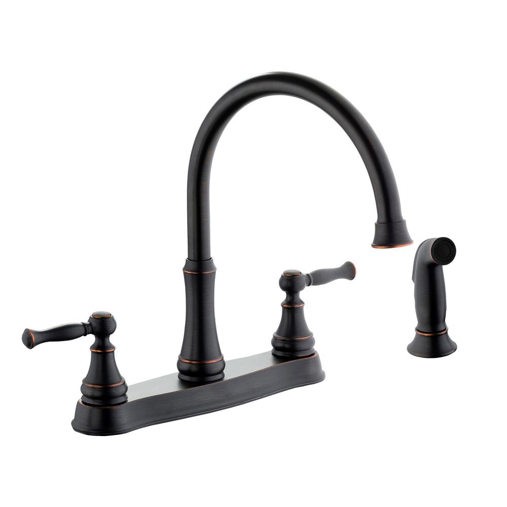 Glacier Bay 67568-1127H2 Fairway 2-Handle Standard Kitchen Faucet Bronze