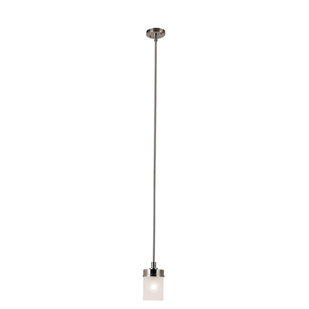 Hampton Bay NB 03307 1-Light Brushed Nickel Mini Pendant 1001467498