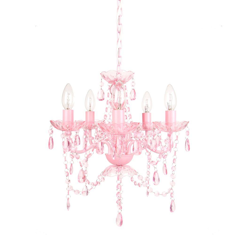 Tadpoles cch5pl004 5-Light Pink Sapphire Chandelier