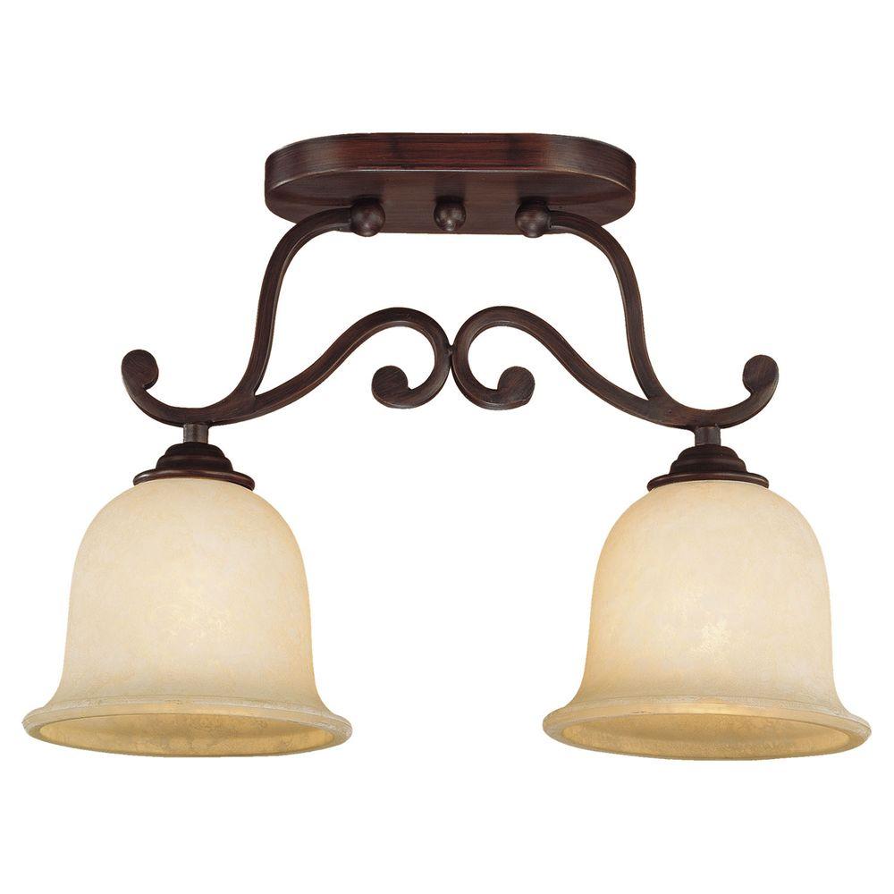 Millennium 1042-RBZ Lighting 2-Light Rubbed Bronze Semi-Flush Mount Light