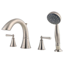 Load image into Gallery viewer, Pfister RT6-4GLK Saxton 2-Handle Deck Mount Roman Tub Faucet Brushed Nickel (Valve Not Included)
