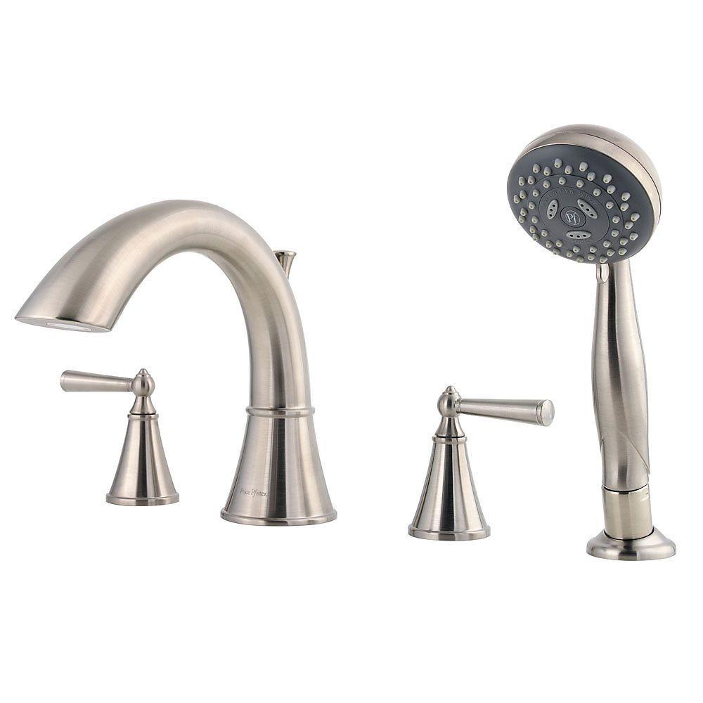 Pfister RT6-4GLK Saxton 2-Handle Deck Mount Roman Tub Faucet Brushed Nickel (Valve Not Included)
