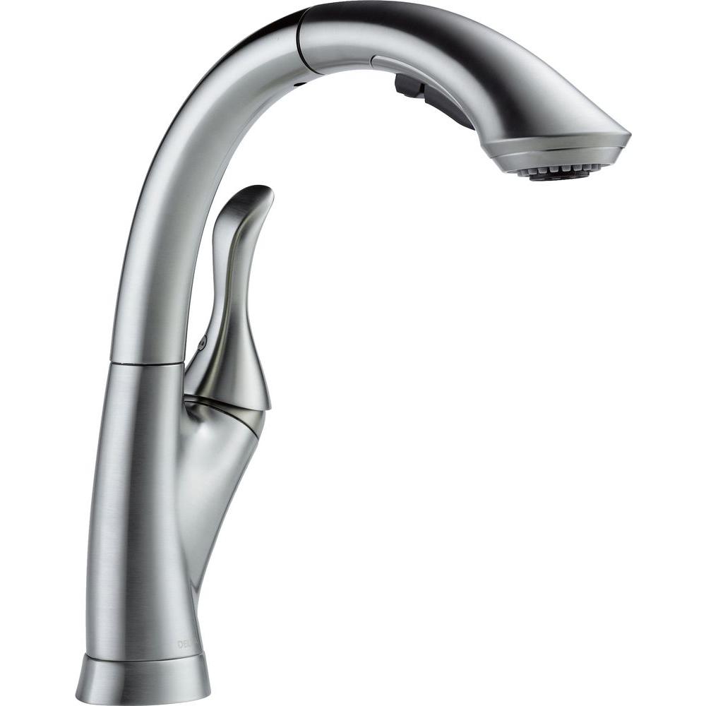 Delta 4153-AR-DST Linden Pull-Out Sprayer Kitchen Faucet Arctic Stainless