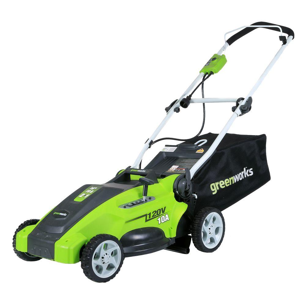 Greenworks GW25142 16 in. 10 Amp Corded Electric Walk Behind Push Mower NOB