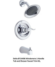 Load image into Gallery viewer, Delta BT14496 Windemere 1-Handle Tub and Shower Faucet Trim Kit, Chrome
