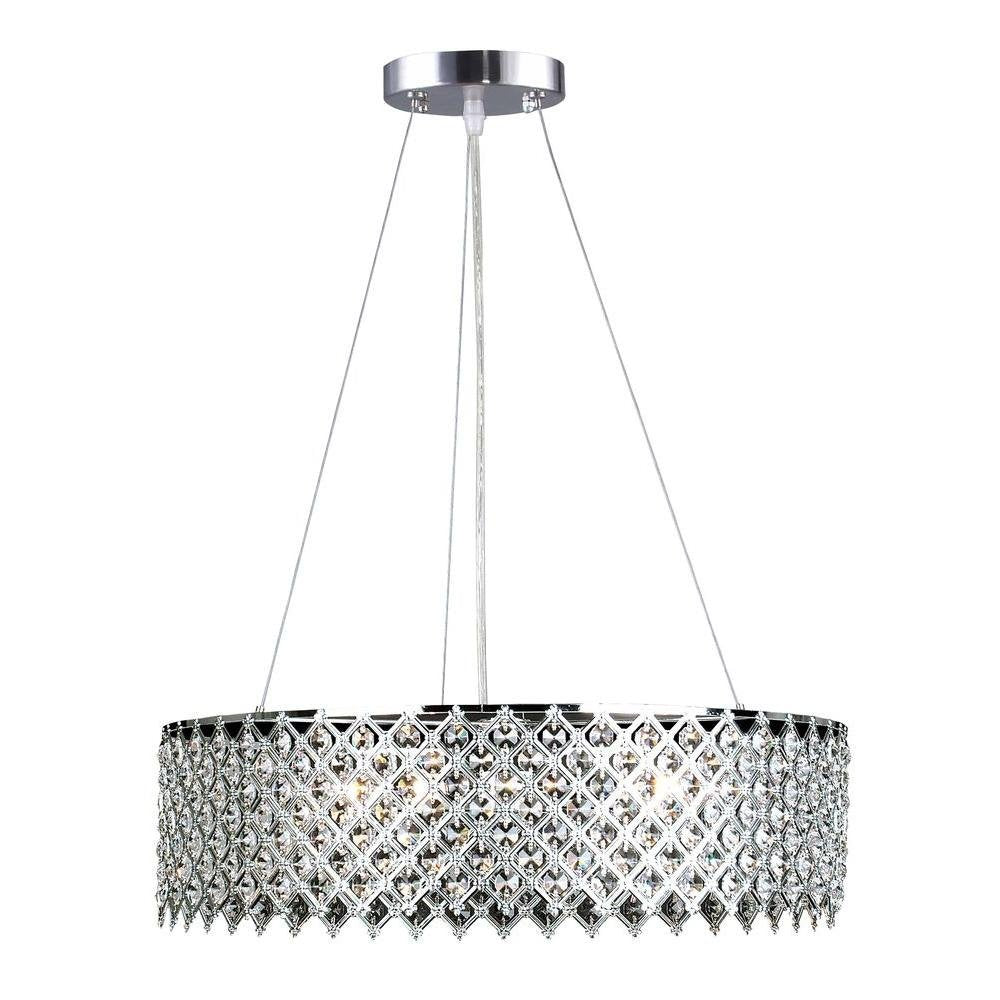 ENCHANTE LITES LLC 104327-15 Tiara 3-Light Crystal and Chrome Chandelier