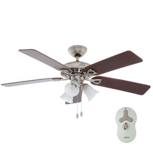 Load image into Gallery viewer, Hunter 53117 Sontera 52&quot; Indoor Brushed Nickel Ceiling Fan with Remote
