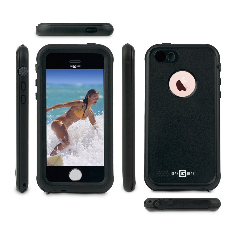 Gear Beast WPC-ISE-BLK iPhone 5/5s SE Waterproof Case, Black