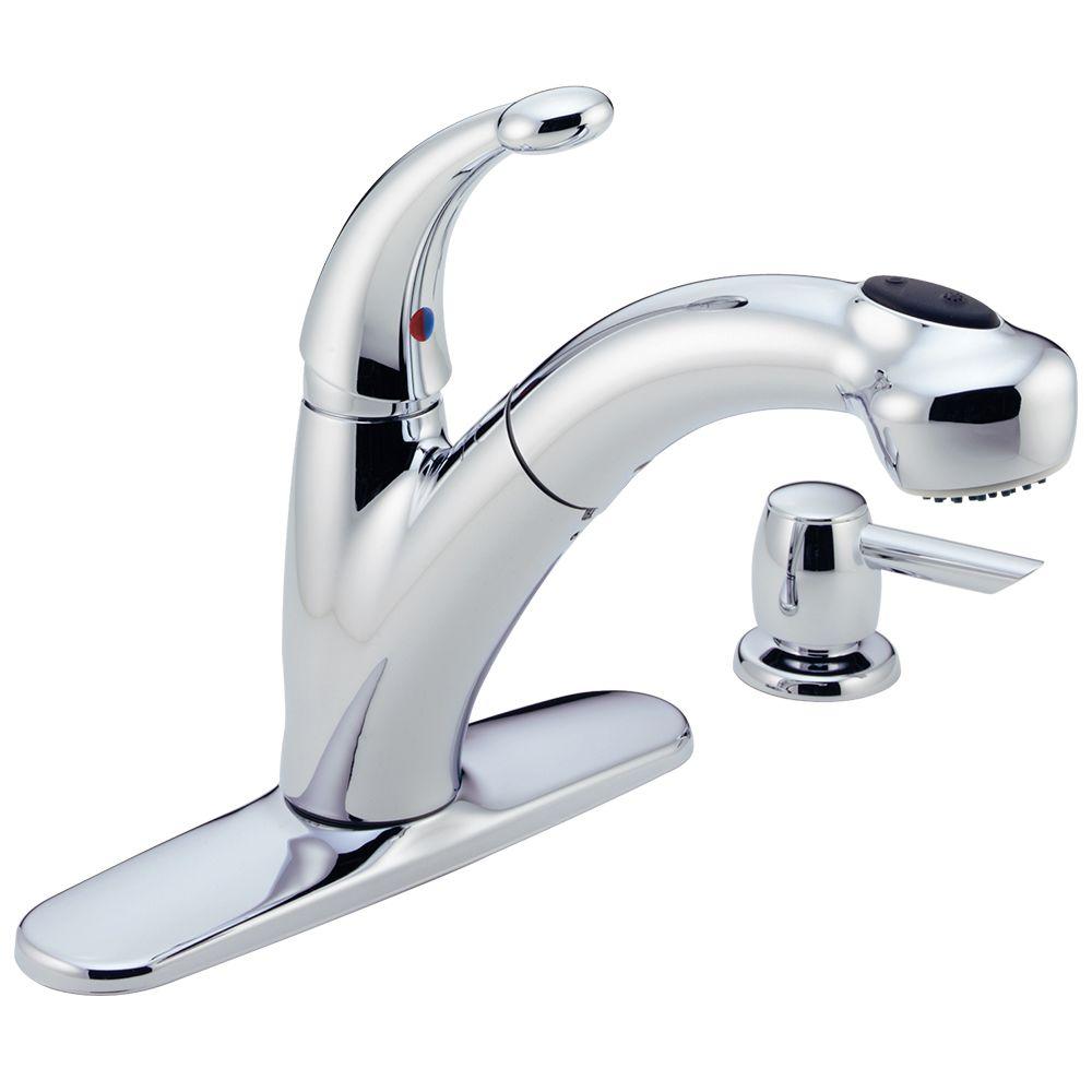 Delta 468-SD-DST Cicero 1-Handle Pull-Out Sprayer Kitchen Faucet Chrome