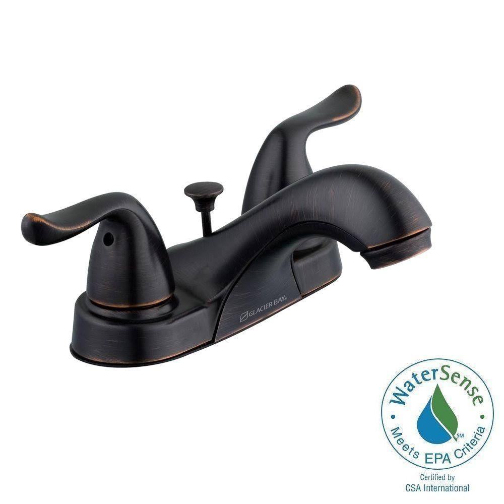Glacier Bay 67499W-6327H2 Constructor 2-handle Low-arc Bathroom Faucet Bronze