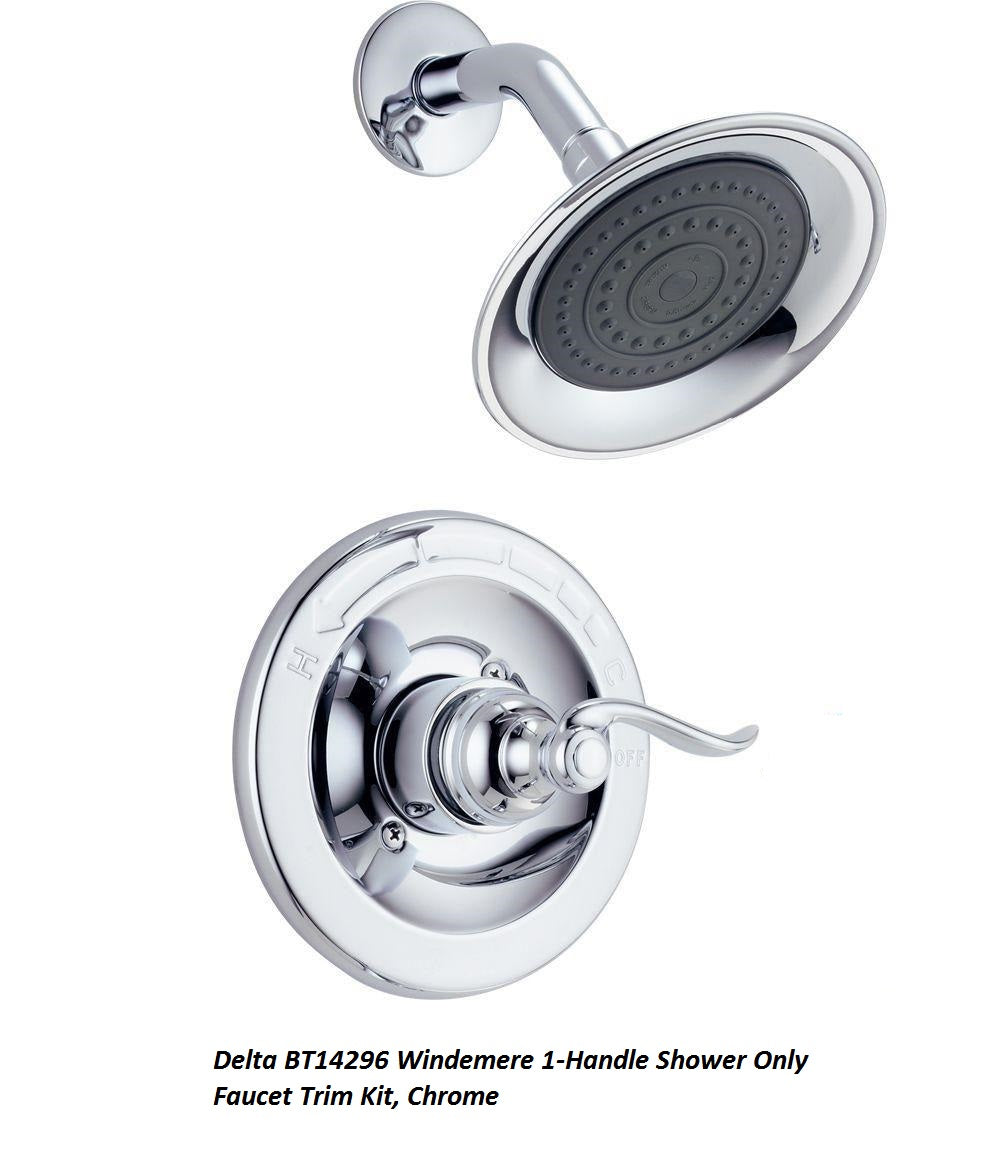 Delta BT14296 Windemere 1-Handle Shower Only Faucet Trim Kit, Chrome