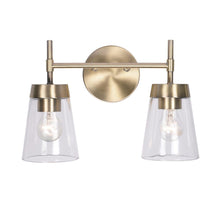 Load image into Gallery viewer, Kenroy Home 93982AB Delgato 2-Light Antique Brass Bathroom Vanity Light
