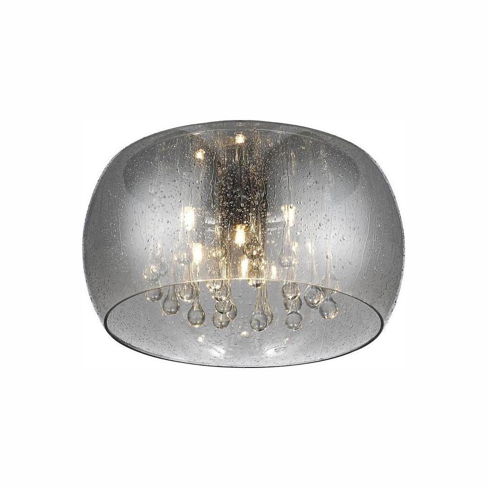 HDC 17160 5-Light Chrome Glass Integrated LED Flush Mount 1001967582