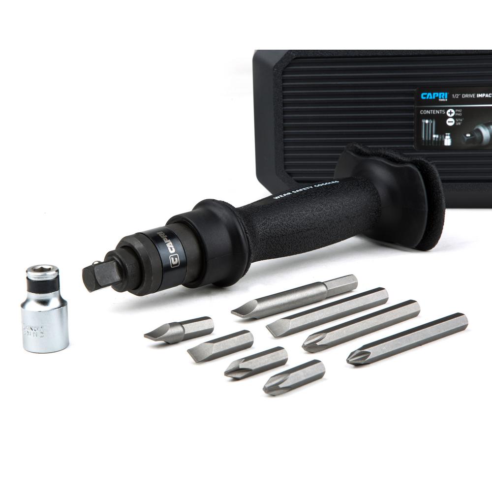 Capri Tools 21095 1/2 in. Drive Impact Screwdriver Set (10-Piece)