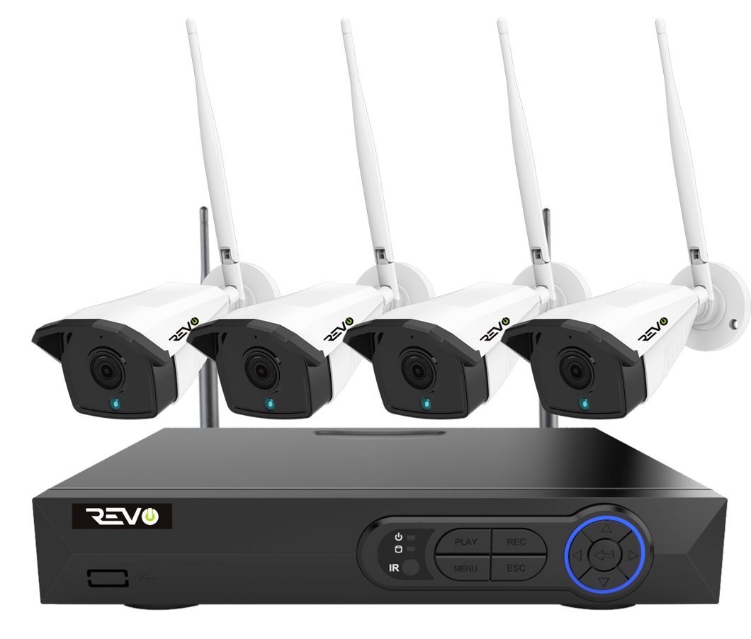 Revo Wireless HD 4-Channel 5MP 1TB Smart NVR Surveillance System with 4 Cameras