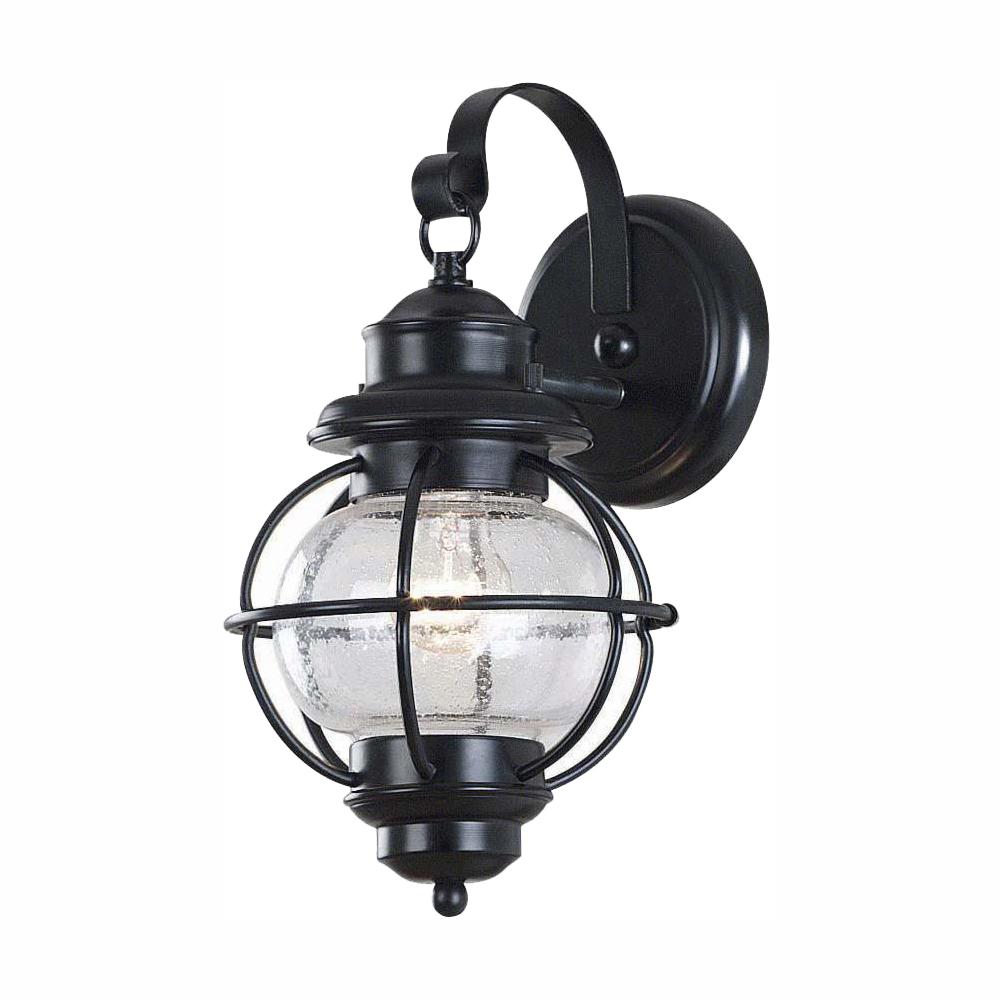 HDC HDP13669 Greer 1-Light Black Exterior Wall Lantern Sconce 1002667019
