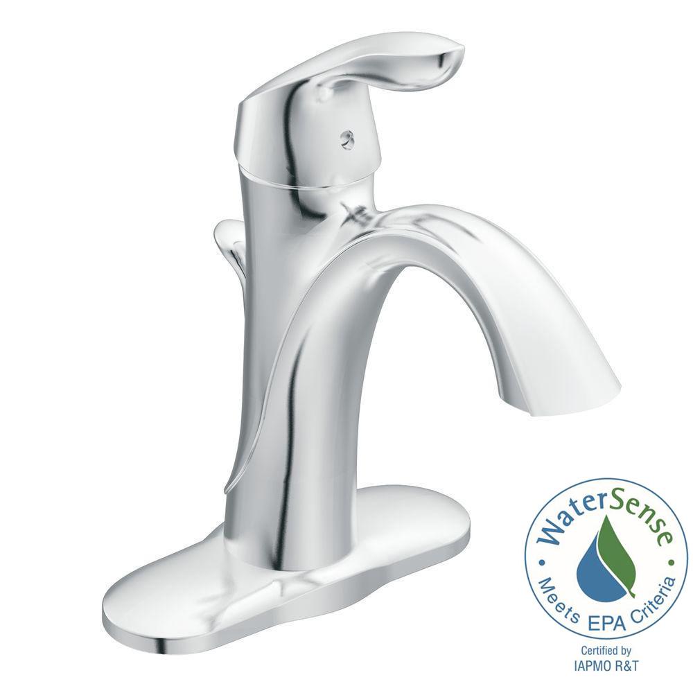MOEN 6400 Eva Single Hole Single Handle High-Arc Bathroom Faucet in Chrome