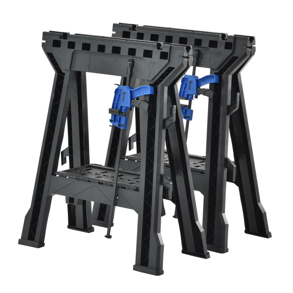 Muscle Rack FSHL-2PK 29 in. Heavy-Duty Folding Sawhorse (2-Pack)