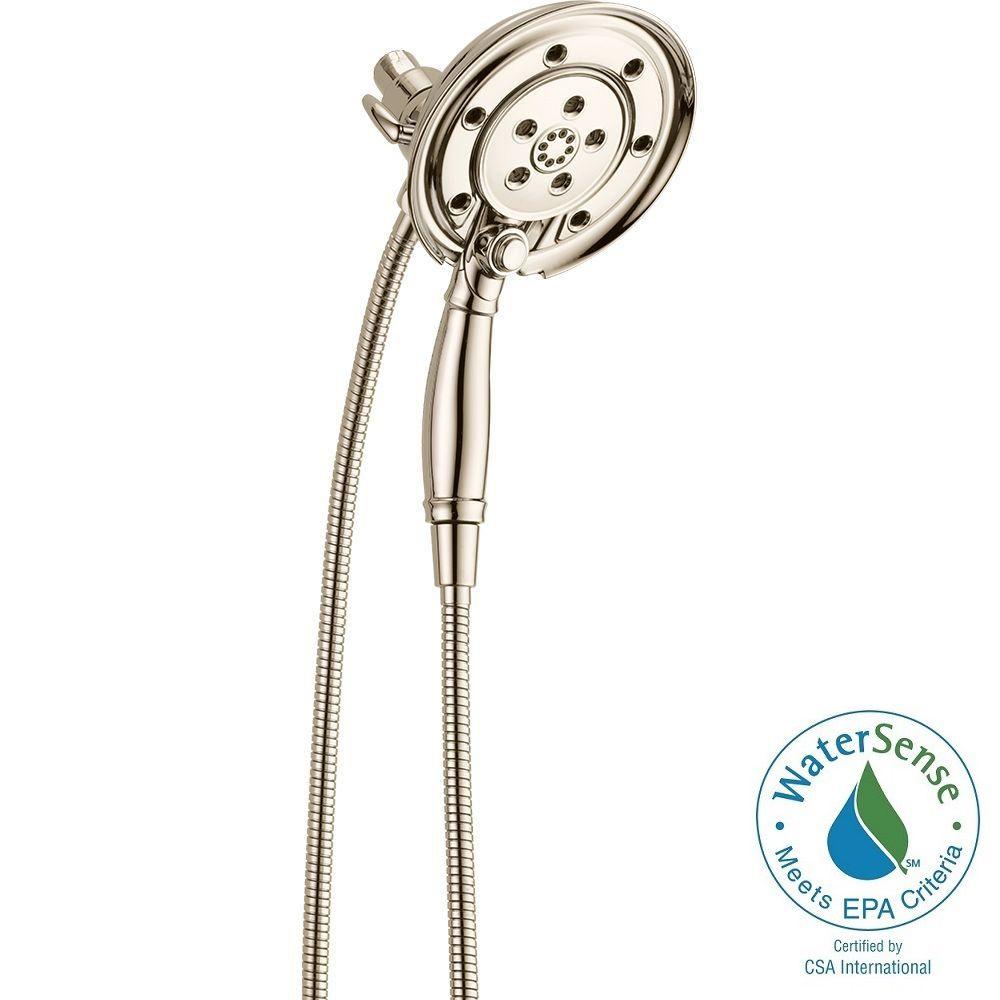 Delta 58471-PN-PK In2ition Hand Shower & Shower Head Combo Kit Polished Nickel