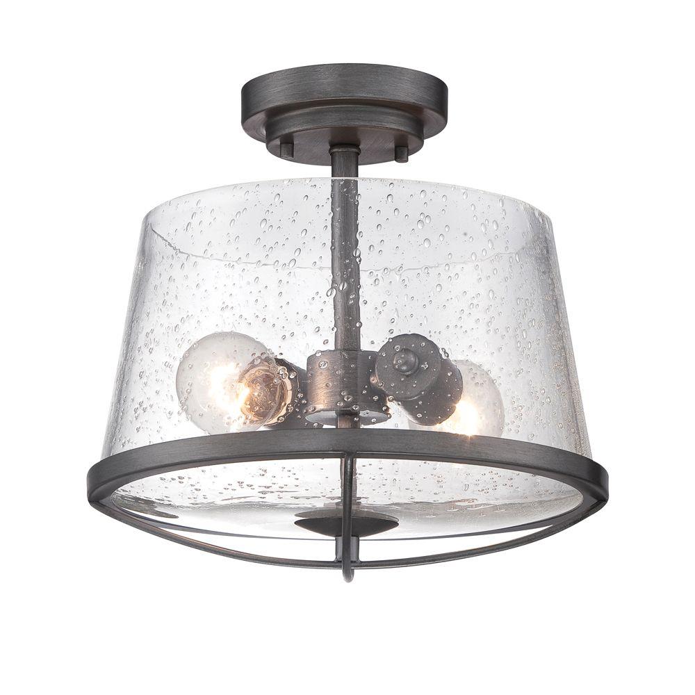 Designers Fountain 87011-WI Darby 2-Light Weathered Iron Semi Flush