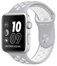 Load image into Gallery viewer, Apple Watch MNNQ2LL/A Nike+ 38mm Aluminum Case Flat Silver/White Sport Band
