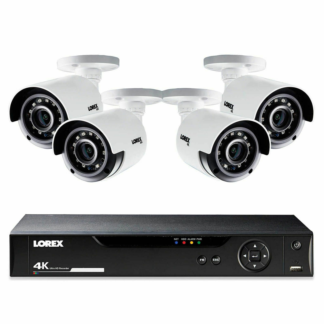 Lorex LHV51081T4K 8-Channel 4-Camera 4K Security System w/ 1TB HDD DVR, NOB