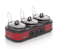 Load image into Gallery viewer, Bella 13698M 1.5 Qt. Triple Slow Cooker, Red
