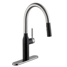 Load image into Gallery viewer, Schon 67553-0173 Contemporary Sprayer Kitchen Faucet, Stainless Steel &amp; Black
