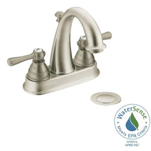 Load image into Gallery viewer, MOEN 6121BN Kingsley 4&quot; Centerset High-Arc Bathroom Faucet, Brushed Nickel
