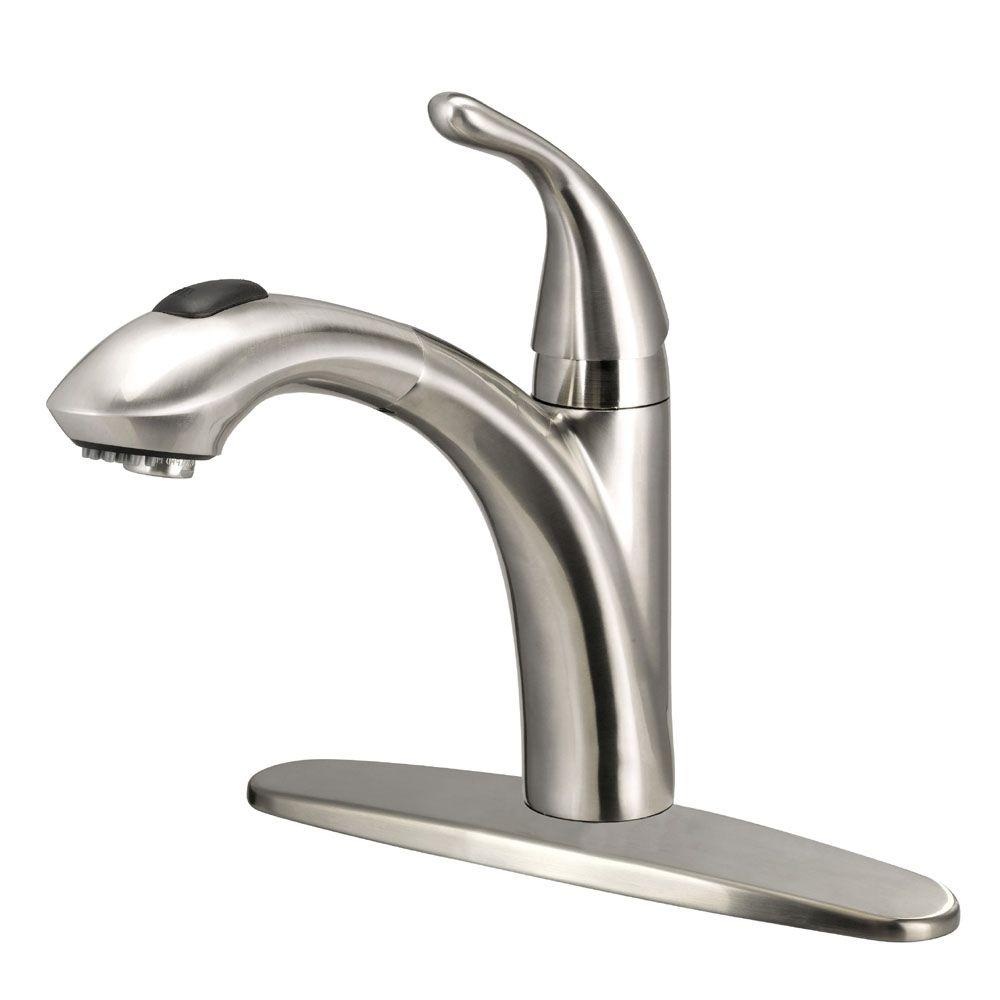 Glacier Bay FP4A0052BNV Keelia Pull-Out Sprayer Kitchen Faucet, Brushed Nickel